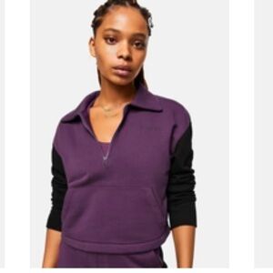 Outdoor Voices - Pickup 1/4 Zip (Black and Purple) Cropped Size L